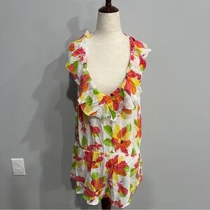 Victoria's Secret Multicolored Floral Tropical Romper Medium
